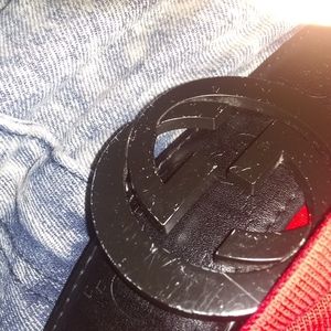 All black Gucci belt